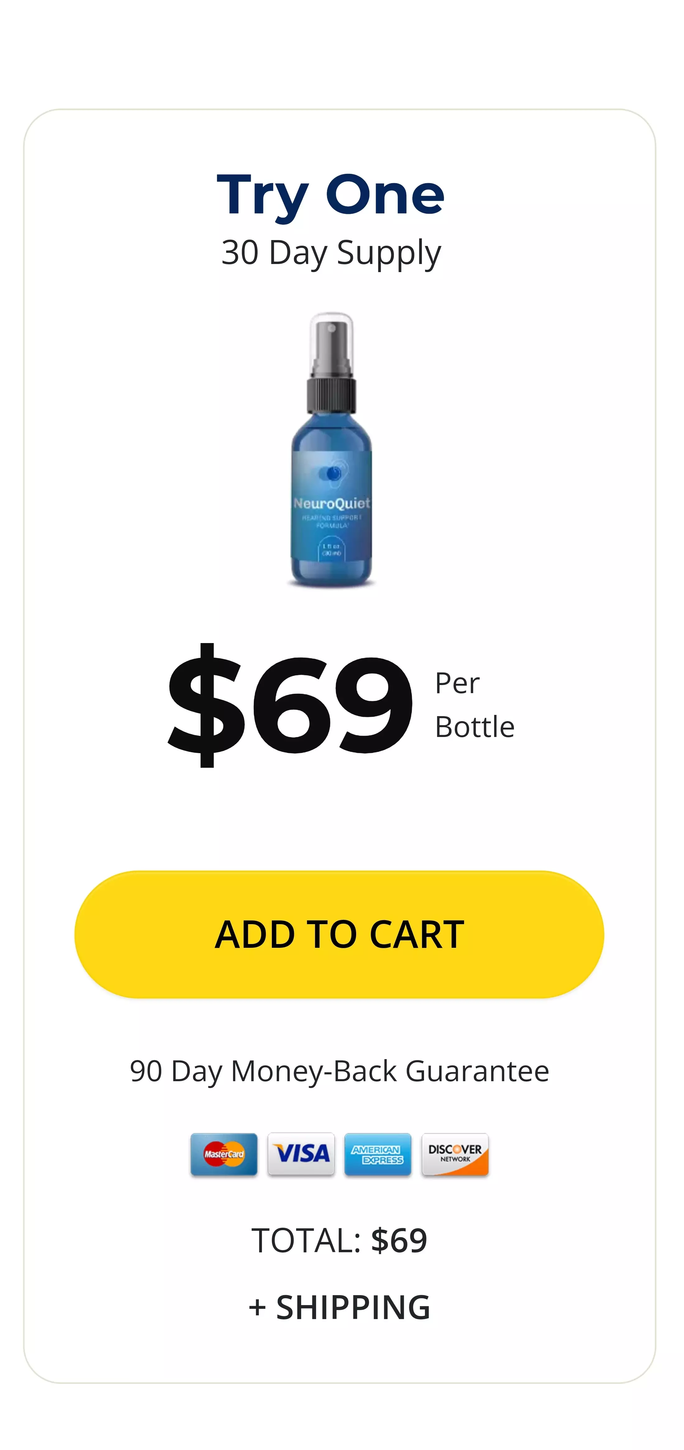 NeuroQuiet™ 1 bottle pricing